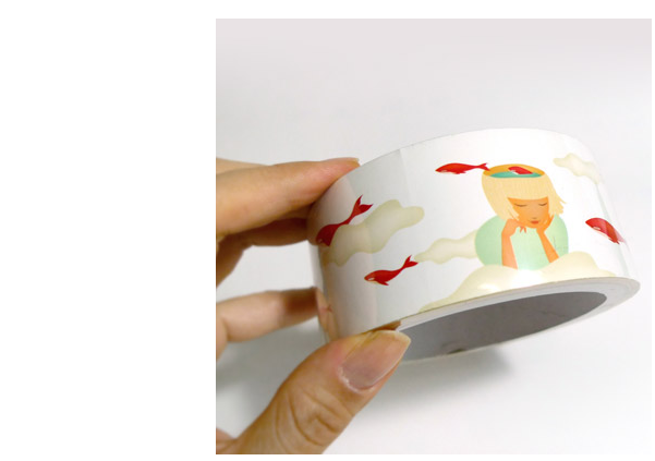 Bbiddak Ja Red Whale Illustrated Decorative Tape [korean artist, beautiful stationery, bbiddak, unique gift wrap]
