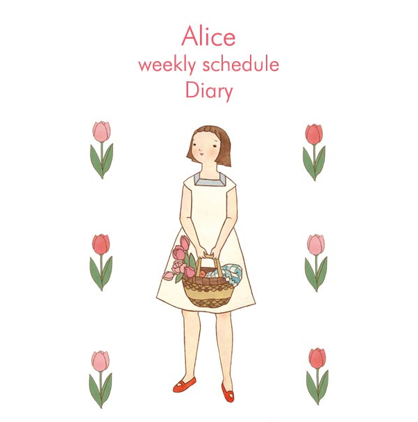 Alice Weekly Schedule Diary - Tulip [lovely diary, cute diary]