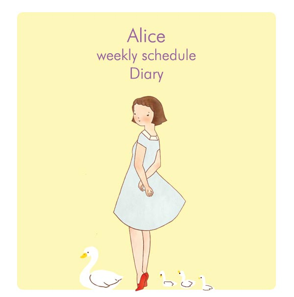 Alice Weekly Schedule Diary [yellow diary, lovely diary]