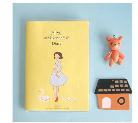 Alice Weekly Schedule Diary [pretty diary, yellow diary]